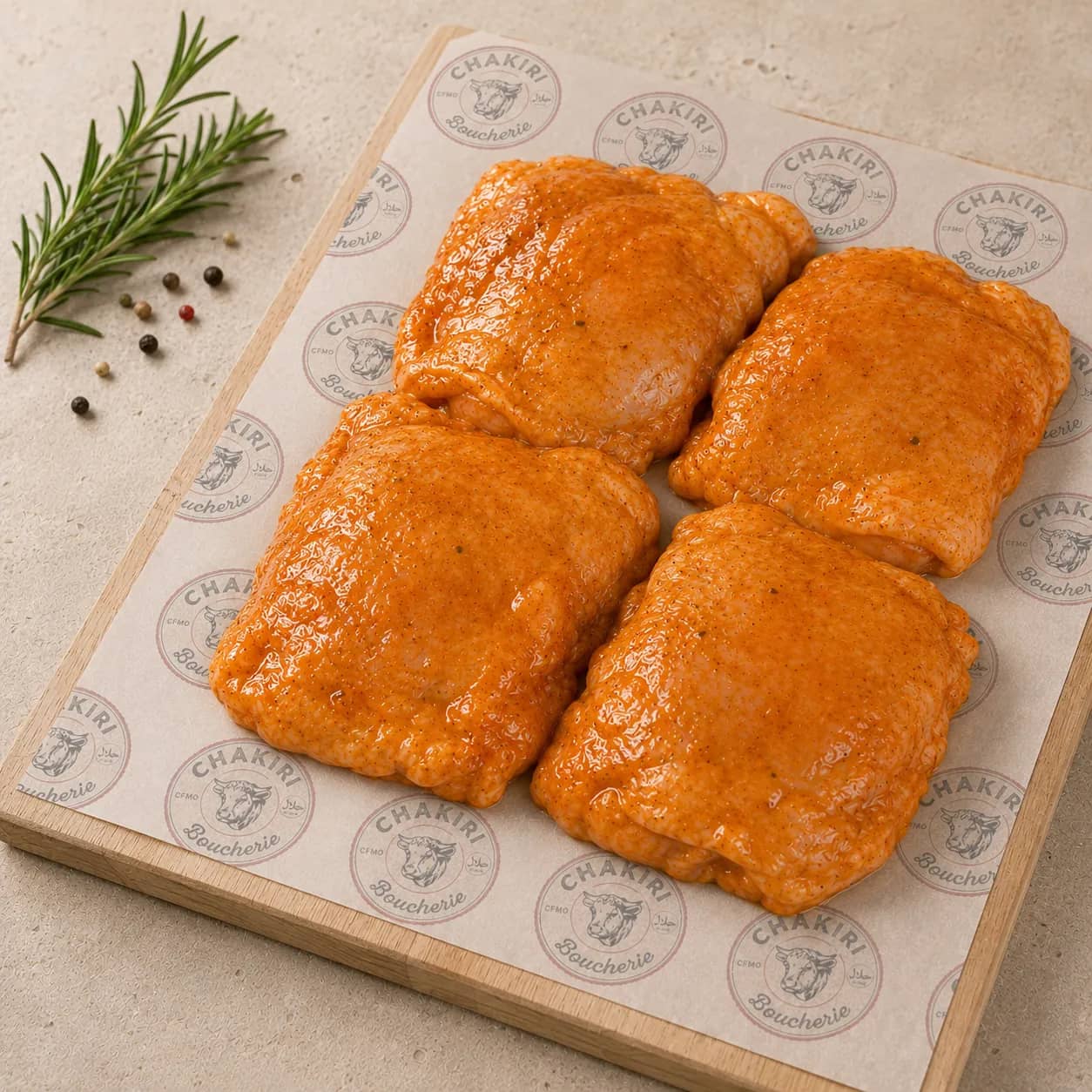 Cuisse de poulet désossée marinée