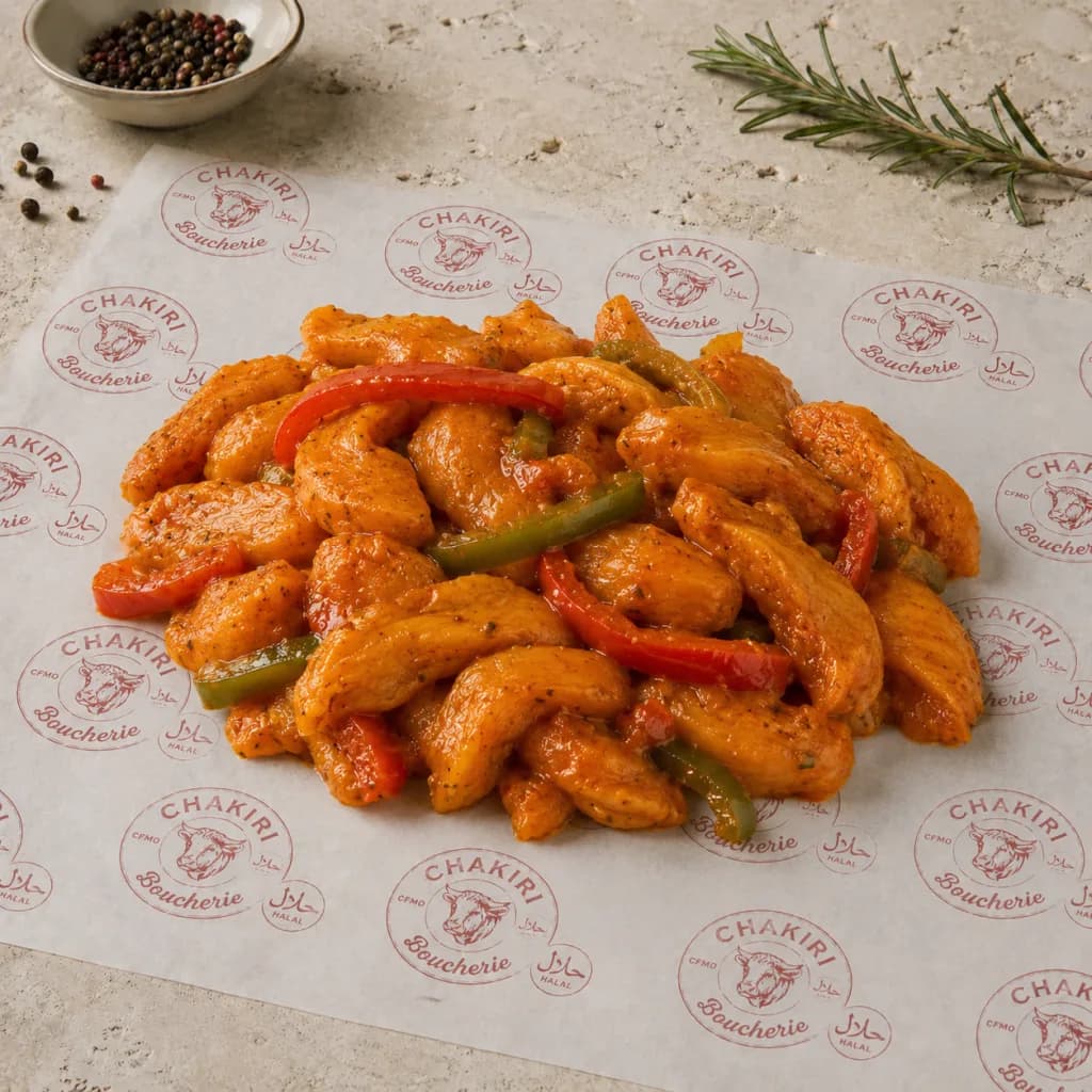 Émincé de poulet mariné Marrakech
