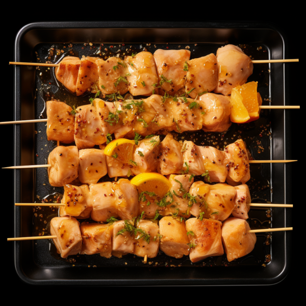 Brochette de poulet curry gingembre